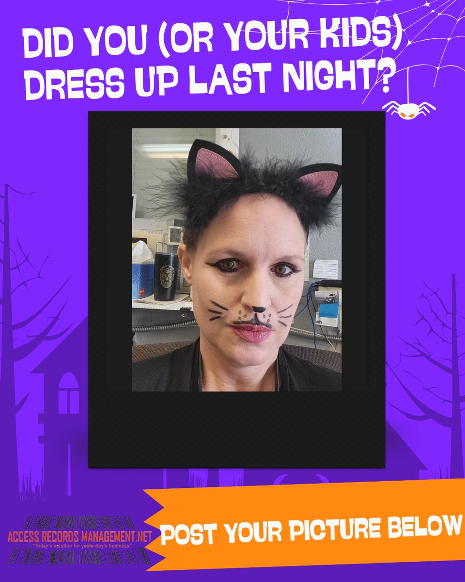 AccessRecordsS's tweet image. We Hope You Had a Fun and Safe Halloween. We Have So Much Candy! Post a picture of your Costume Below #HappyHalloween #TrickOrTreat #CatPic #PaperShredding #RecordsStorage