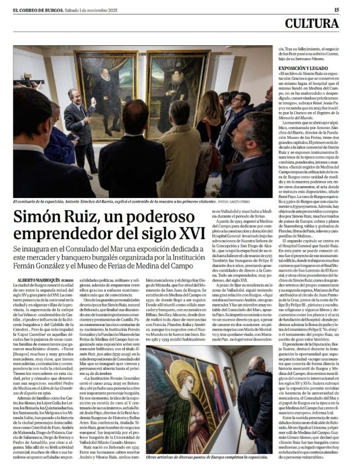 Se inaugura en #Burgos una exposición sobre el mercader del s. XVI Simón Ruiz. Su #archivo, conservado en el Museo de las Ferias de #MedinaDelCampo, está inscrito en el Registro de la Memoria del Mundo de la <a href="/UNESCO_es/">UNESCO en español 🏛️#Educación #Ciencia #Cultura</a>; vía <a href="/correodeburgos/">El Correo de Burgos</a>
