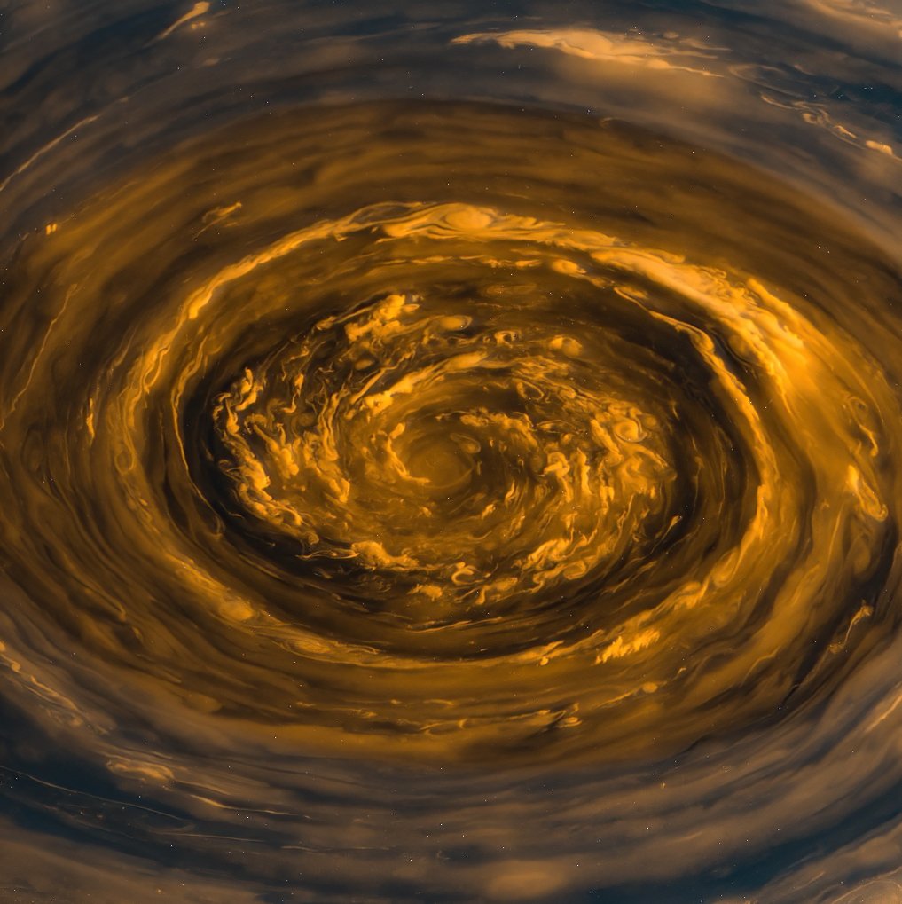 MAstronomers's tweet image. clearest image ever taken of Polar vortice on Saturn.