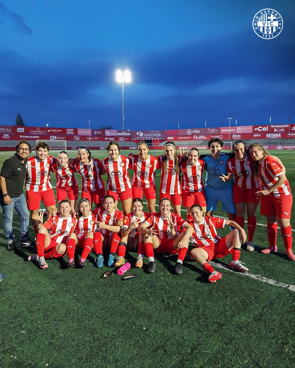 ✅ Victòria per 𝟒-𝟐 del 𝑭𝒆𝒎𝒆𝒏𝒊 '𝑩' en un partit molt treballat contra el Ripollet ⚔️

⚽ D. Nasiri (x3) i C. Garolera 

#SomUEVic 🔴⚪