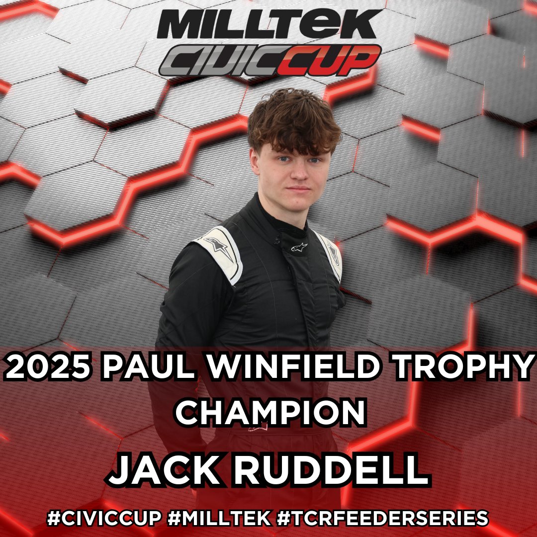 🏆 2025 PAUL WINFIELD TROPHY CHAMPION 🏆

Our first champion of the weekend has been crowned 👍

💥 Congratulations to Jack Ruddell, our 2025 Paul Winfield Trophy Champion 💥

#CivicCup #Milltek #TCRFeederSeries