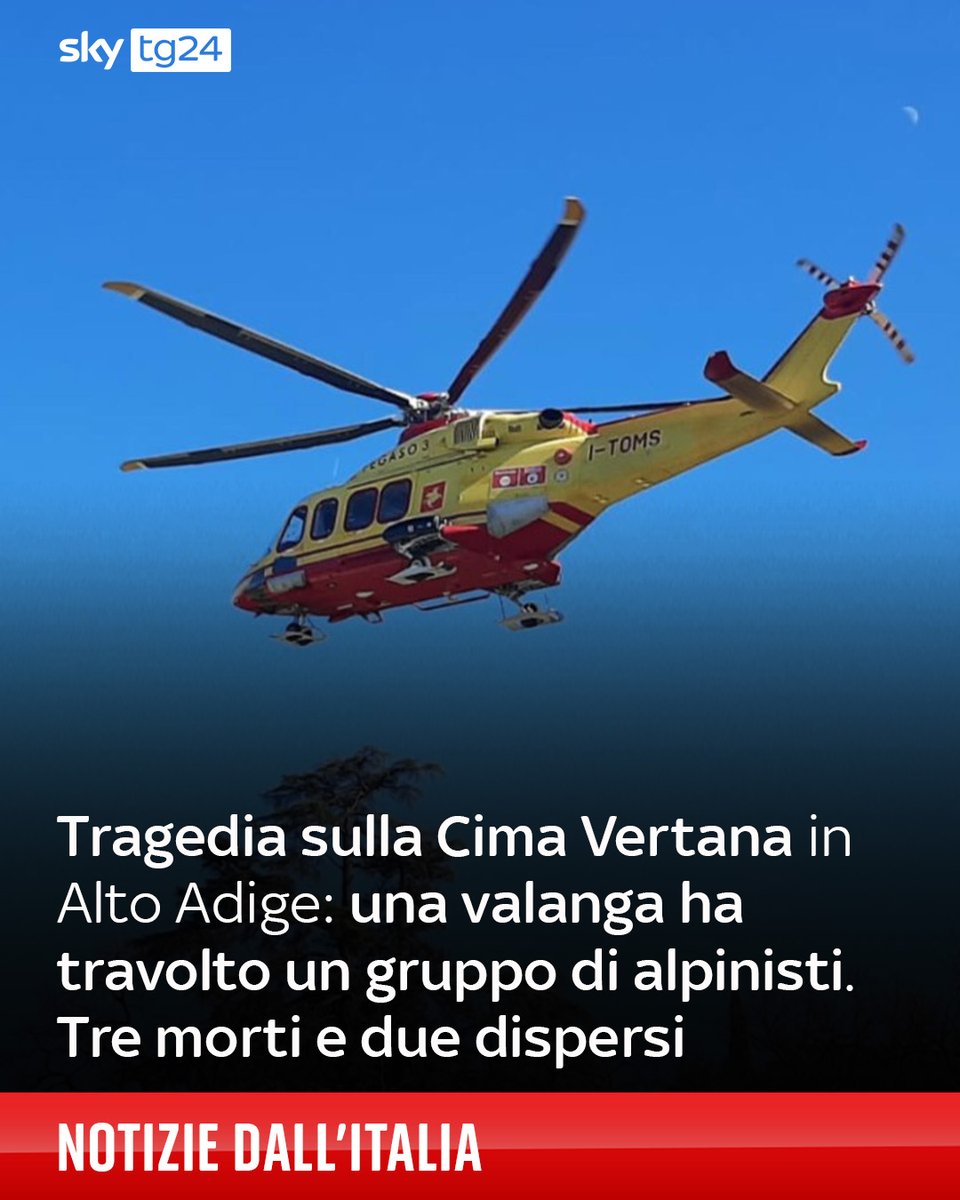 SkyTG24's tweet image. Tragedia sulla Cima Vertana, situata nella zona del gruppo dell&apos;Ortles, in #AltoAdige ➡️ shorturl.at/wqLyz