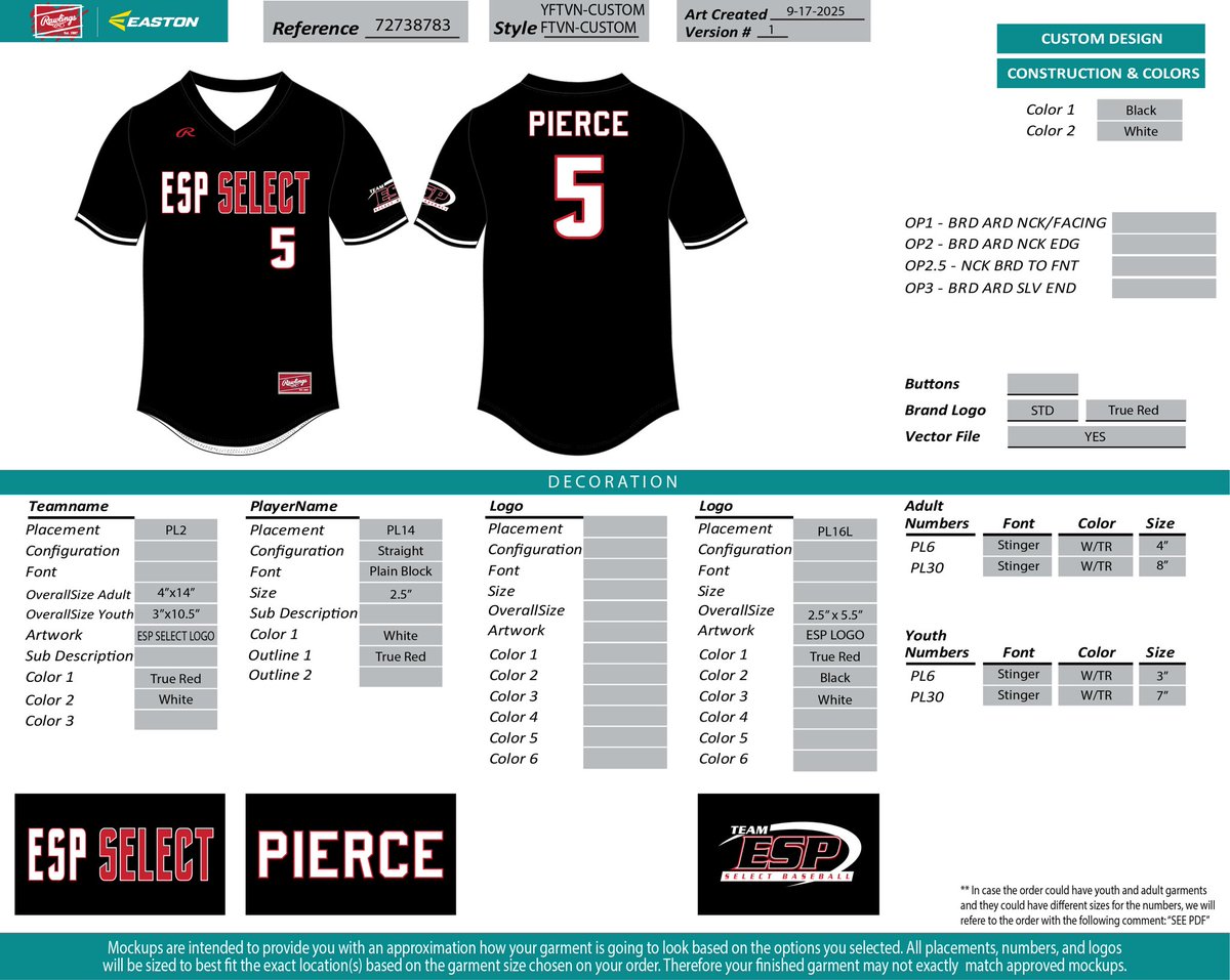 The ESP 2026 Standard Jerseys have been ordered - Alternate Jerseys are next up ….. ⚾️#ESPTrained #ESPFamily #ESPJerseyReveal