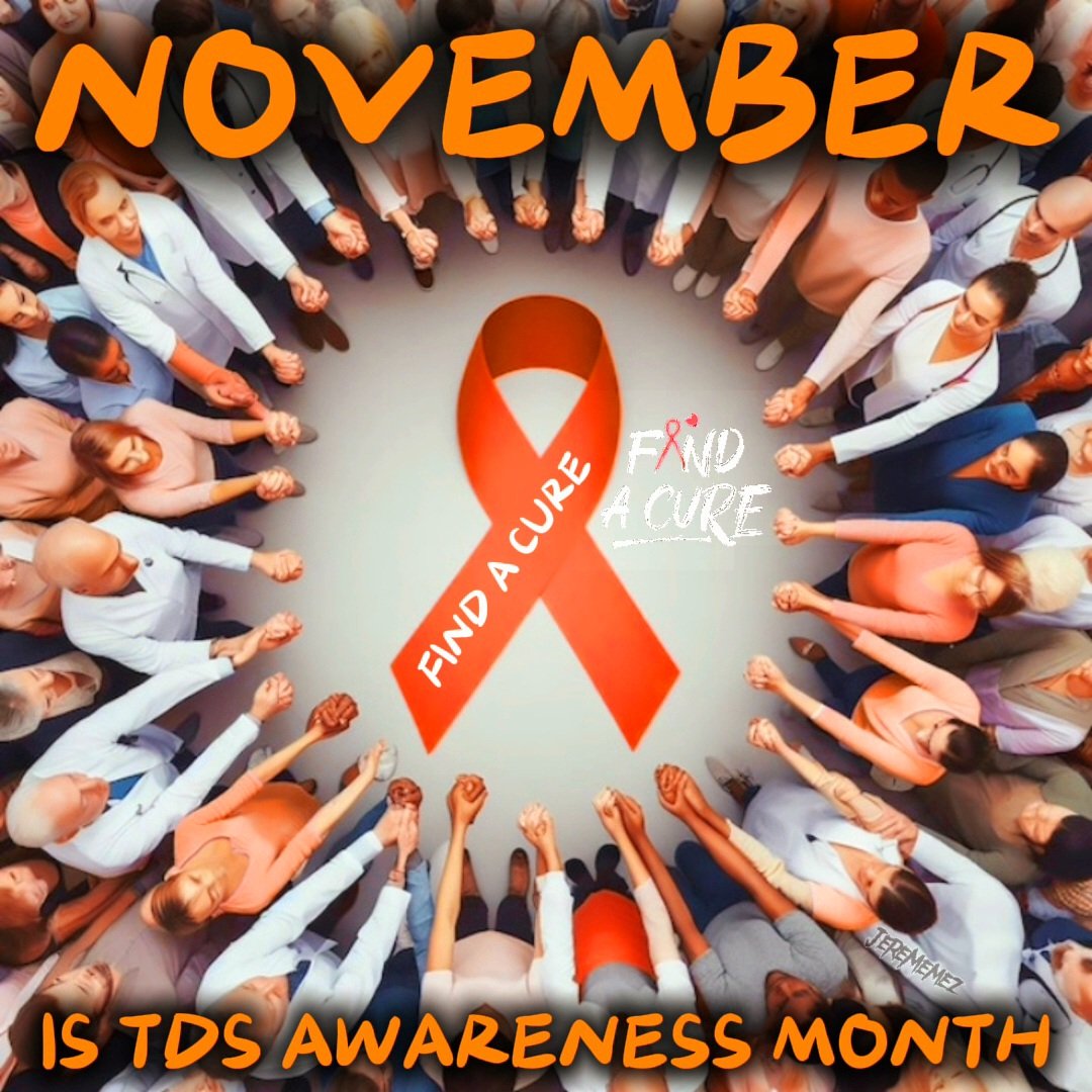 JereMemez's tweet photo. It's estimated that as many as 1.8 million Americans still suffer from #TDS. November is TDS Awareness Month. Together, we can find a cure.
#TDSNovember #FindACure https://t.co/R66WLNvIYg