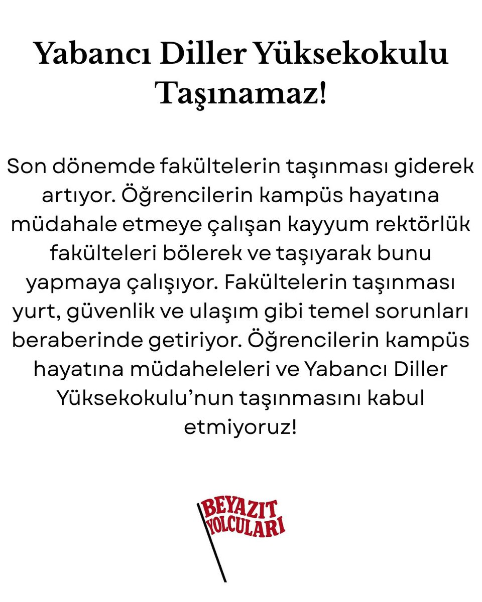 beyazityolcusu's tweet photo. Yabancı Diller Yüksekokulu Taşınamaz! https://t.co/B7jpoZbcj7
