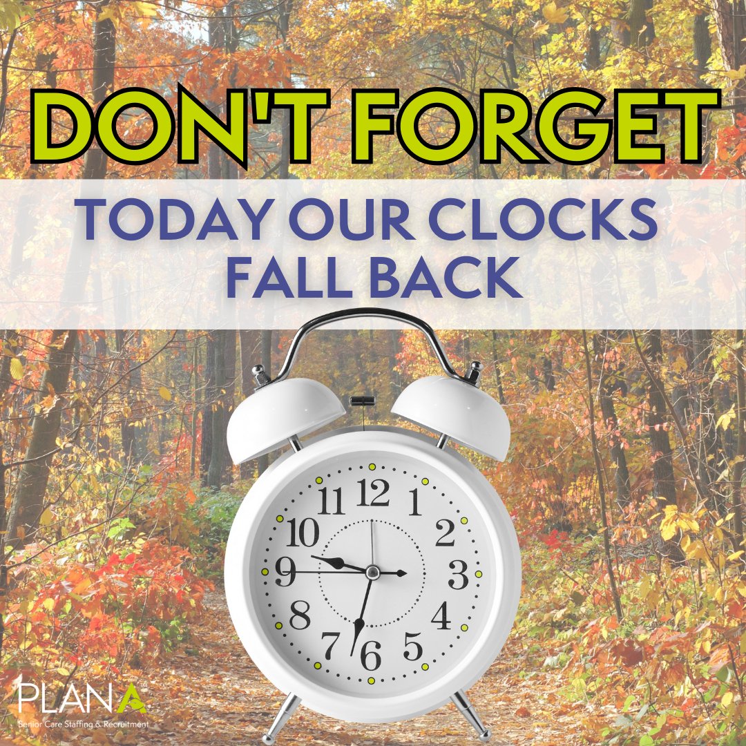 PlanALTC's tweet image. Time to turn back the clocks! Fall back one hour tonight and make the most of the extra hour of rest. ⏰