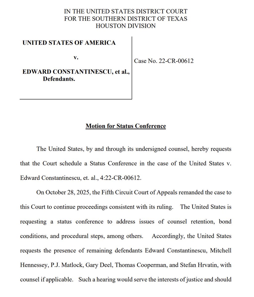 Guruleaks1's tweet photo. @MrZackMorris After Fifth Circuit Court of Appeals Issued Mandate REVERSING the Dismissal of #AtlasTrading Criminal Case, DOJ Motions District Court to Continue Proceedings in Criminal Case
@MrZackMorris @pjmatlock @NotoriousAlerts https://t.co/TPaA92hzgk