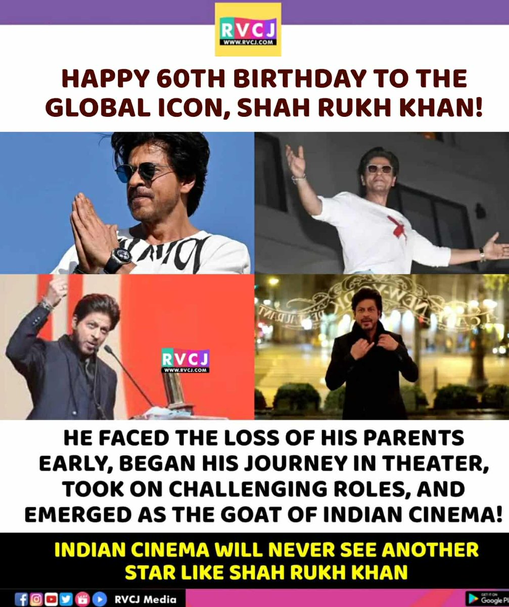 rvcjmovies's tweet photo. Happy Birthday SRK! ❤️

#ShahRukhKhan #SRK #Kingkhan #bollywood @iamsrk https://t.co/bV9URWkw10
