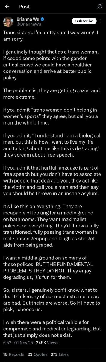 That’s wingnuts and cranks for you: you can never appease them by walloping migrants or minorities or kicking the poor. Every concession, every group of people you sacrifice to please them, is just wasted. They don’t respect you or feel grateful, they reset and demand more.