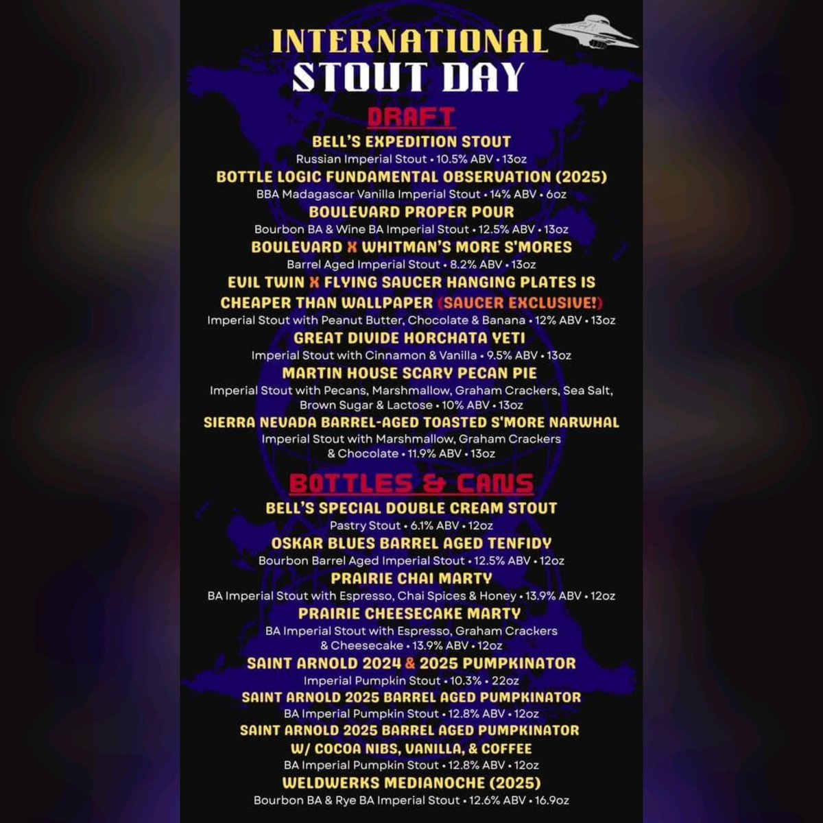 This Halloweekend, we're releasing all of the hard hitting stouts! 

So many to choose from on draft and in bottles! 

Get 'em before they all dissappear for another year. 🍻