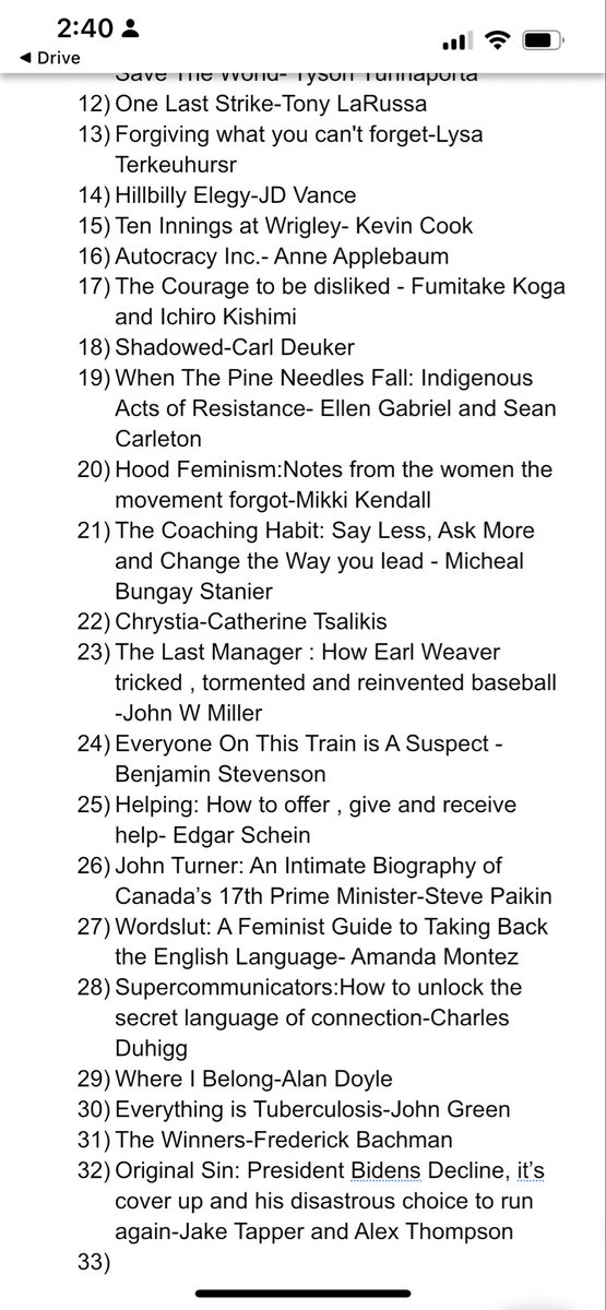 32 down, 11 to go! 43 books for 43 years!