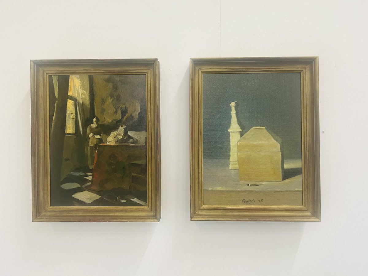 Conrad Frankel, A Homage to Dublin Vermeer, diptych, oil on board

In response to Vermeer’s ‘Woman Writing a Letter, with her Maid’, oil on canvas, collection of the <a href="/NGIreland/">National Gallery of Ireland</a>.

This diptych is part of our group show Ode to Giants opening next Friday.

oliviercornetgallery.com/ode-to-giants-…