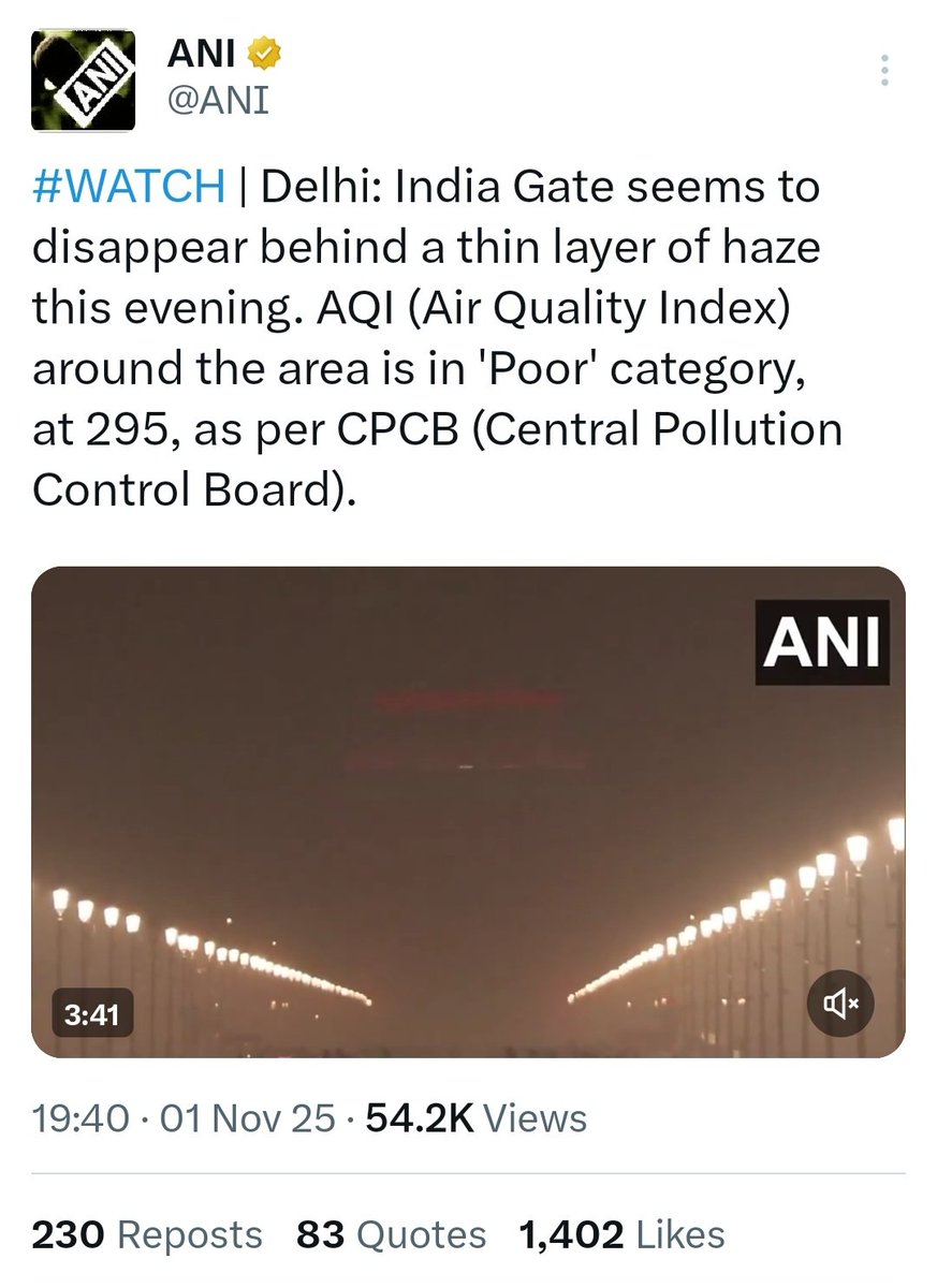 Even after this News Agencies want you to believe AQI is still 295. 🤡