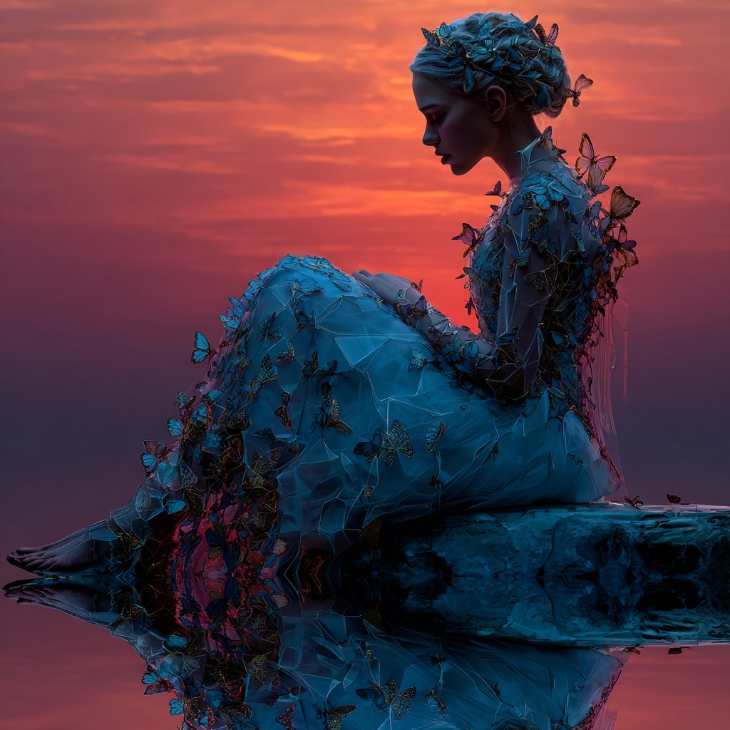 She wears the dusk like a gown of butterflies 🦋🦋🥰😇