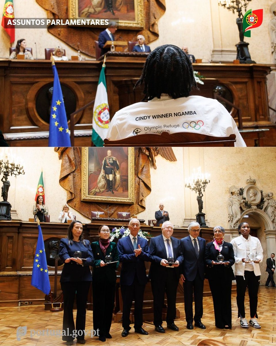 aparlamentares's tweet photo. 🌍Liberdade através do desporto. 
🏛️Carlos Abreu Amorim esteve na cerimónia do Prémio Norte‑Sul do Conselho da Europa, entregue a Miguel Ángel Moratinos e à iniciativa que permite a refugiados competir nos Jogos Olímpicos e Paralímpicos. #CarlosAbreuAmorim  #premionortesul https://t.co/HS5LzhnYt3
