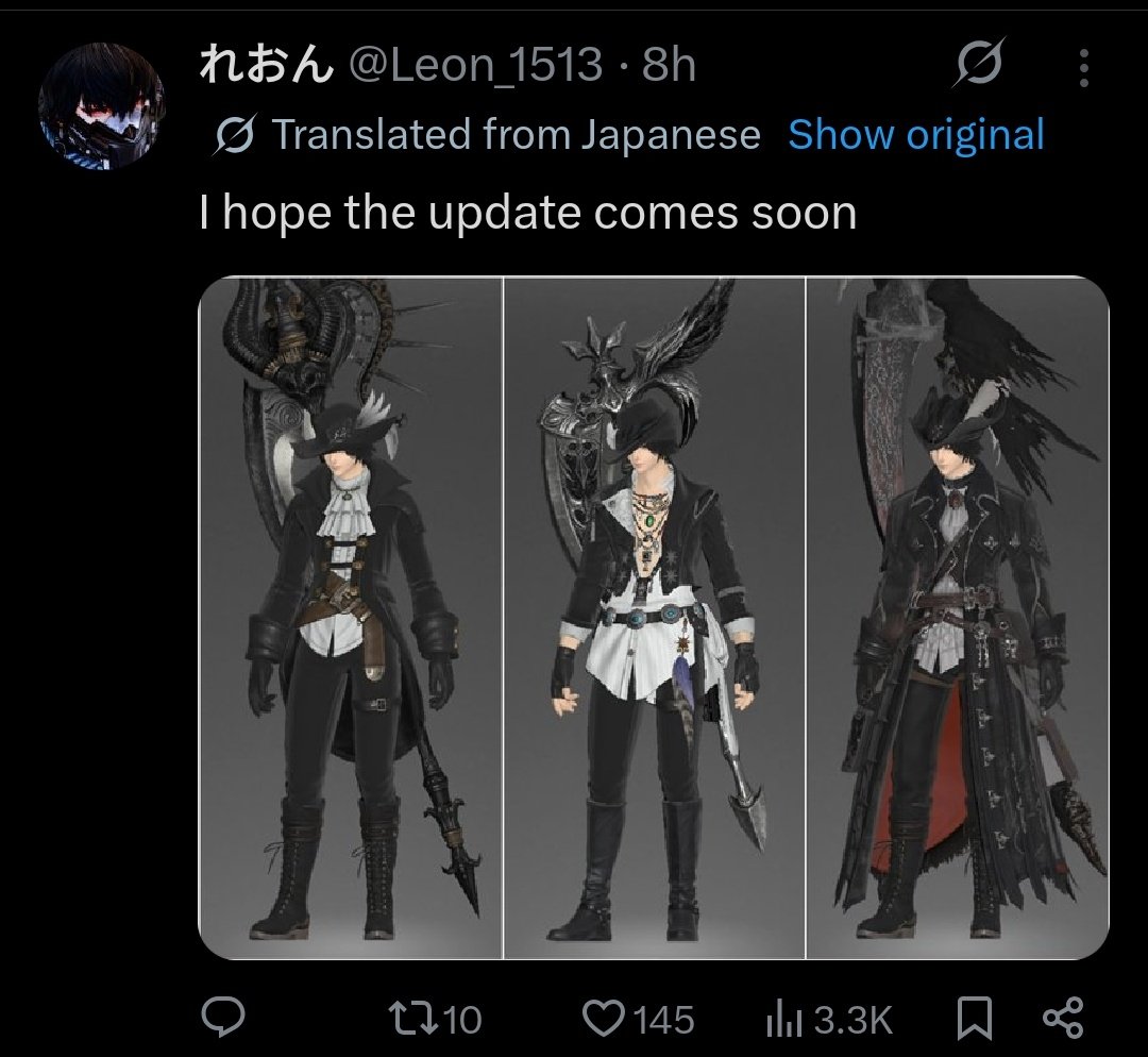 Actually_Tina's tweet photo. I think people concerned about the glamour update ruining class design dont have unfounded concerns but I keep seeing posts like these and honestly I think its going to actually be cool as hell https://t.co/LX4YjyPZHp