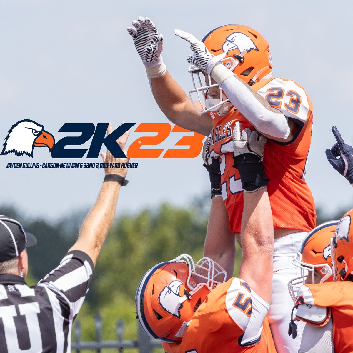 Welcome to the 2K club, <a href="/jsullins23/">Jayden Sullins</a> 

He is Carson-Newman's 22nd 2,000 yard rusher💪

<a href="/cnfootball/">Carson-Newman Football</a> x #TalonsUp