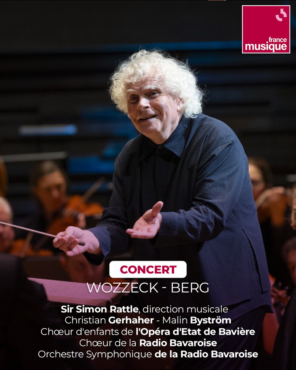 C'est l'un des grands chefs d'œuvre de l'opéra du 20ème. Créé il y a 100 ans, Wozzeck de Berg est présenté dans une magnifique version de concert dirigée par Simon Rattle à Munich. Christian Gerhaher chante le rôle-titre, et Malin Byström celui de Marie ➡️ l.francemusique.fr/hUO