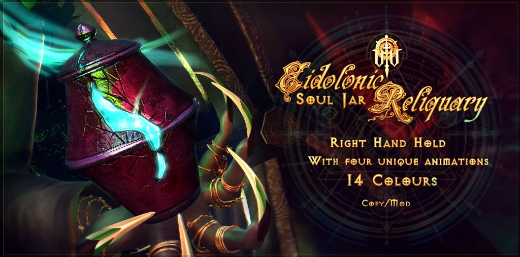 /Vae Victis\ - "Eidolonic Reliquary" - Soul Jar just L$50 for Wanderlust

On Sale for Wanderlust Weekend - "Eidolonic Reliquary" - Soul Jar - just L$50 this weekend only. 

Taxi: maps.secondlife.com/secondlife/Eld…

Preview: flic.kr/p/2qhMoWc

View all here: wanderlustsl.com/shopping-galle…