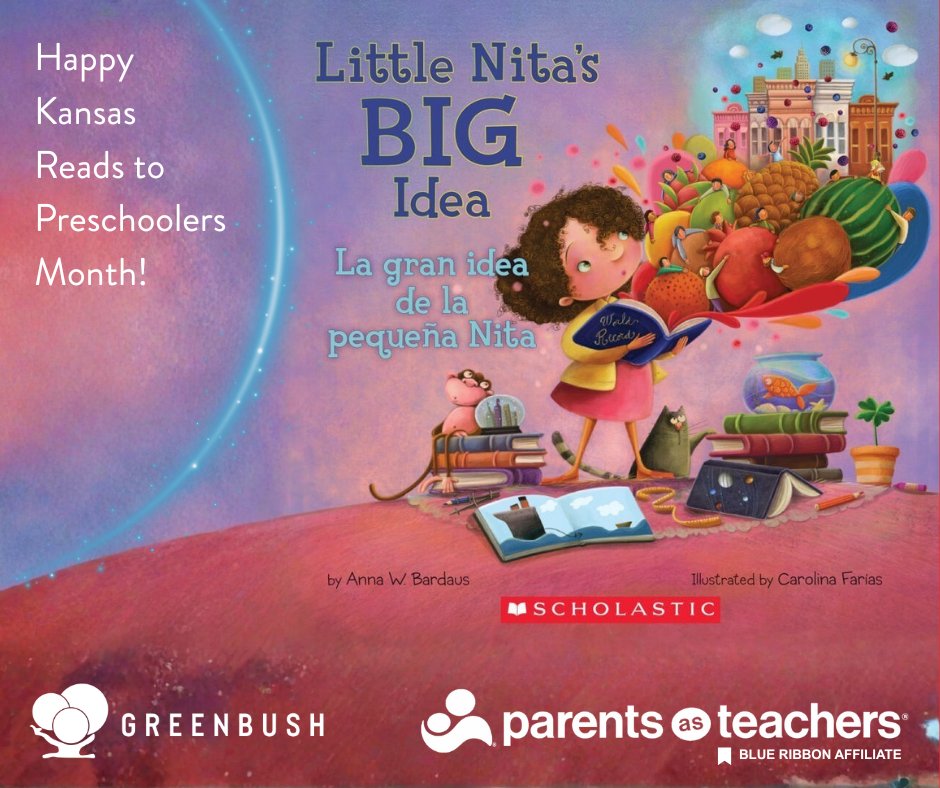📚💛 It’s Kansas Reads to Preschoolers Month! This annual event encourages families and librarians to share stories with little ones. 

This year’s book is “Little Nita’s BIG Idea!” To read along, visit your library or order your copy today. 👉 hubs.la/Q03M-tFD0