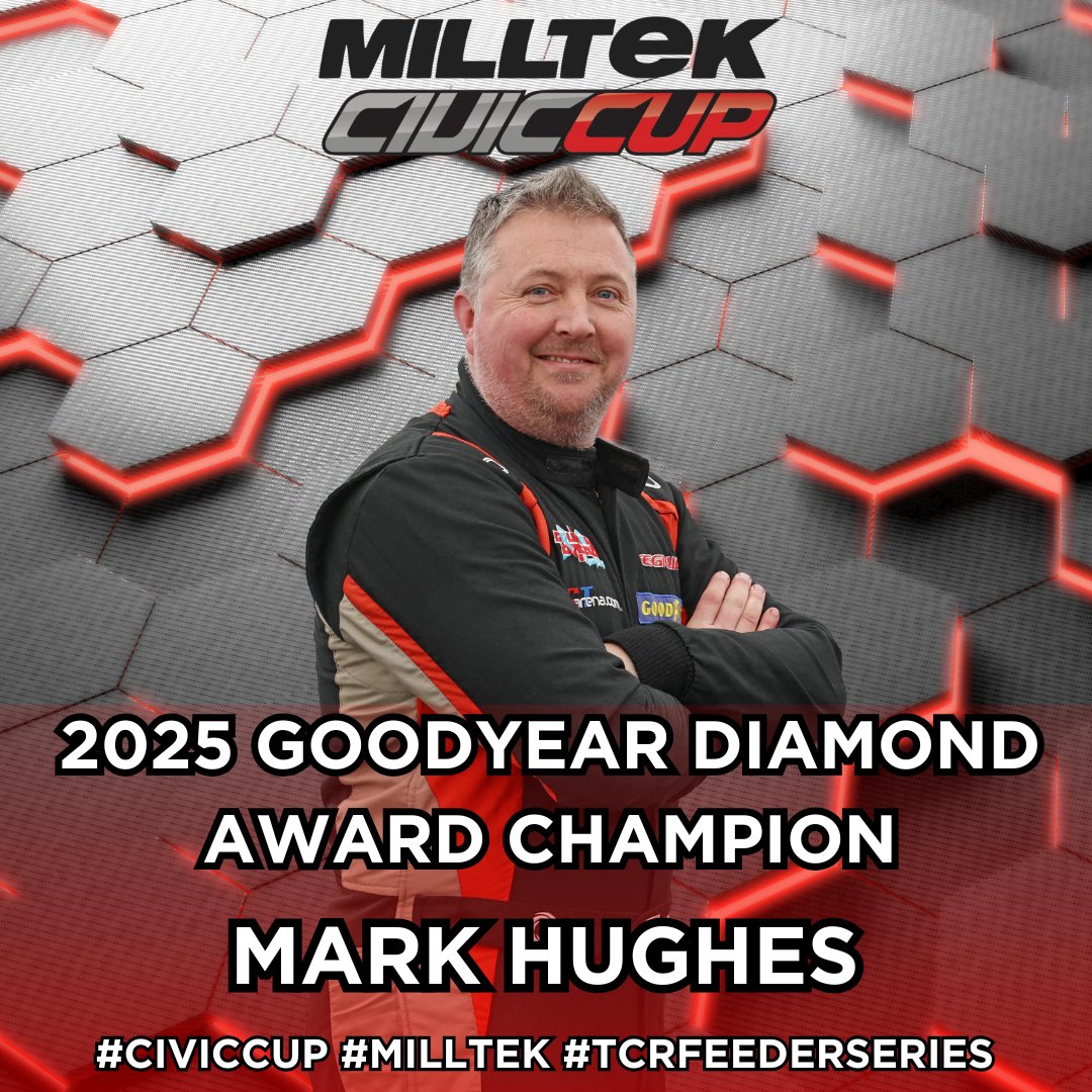 🏆 2025 GOODYEAR DIAMOND AWARD CHAMPION 🏆

💥 Congratulations to Mark Hughes, our 2025 Goodyear Diamond Award Champion 💥

#CivicCup #Milltek #TCRFeederSeries