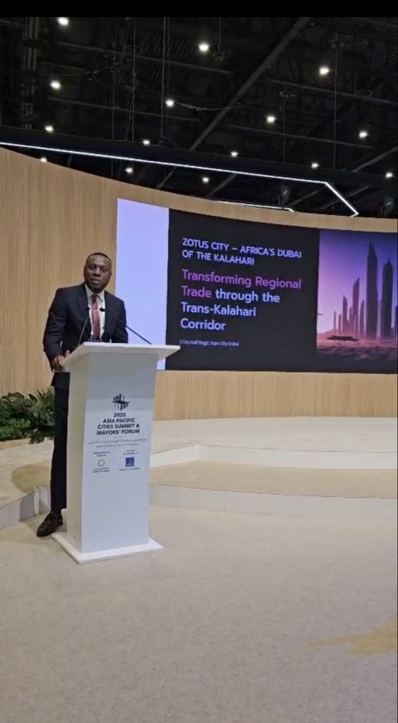 Zotusgroup's tweet photo. Our CEO, had the privilege of presenting Zotus City at the Asia Pacific Cities Summit in Dubai.
The presentation highlighted Botswana's bold vision to establish a world class smart city and Special Economic, connecting Africa to the Middle East and Asia. https://t.co/UQG4WP9OBa
