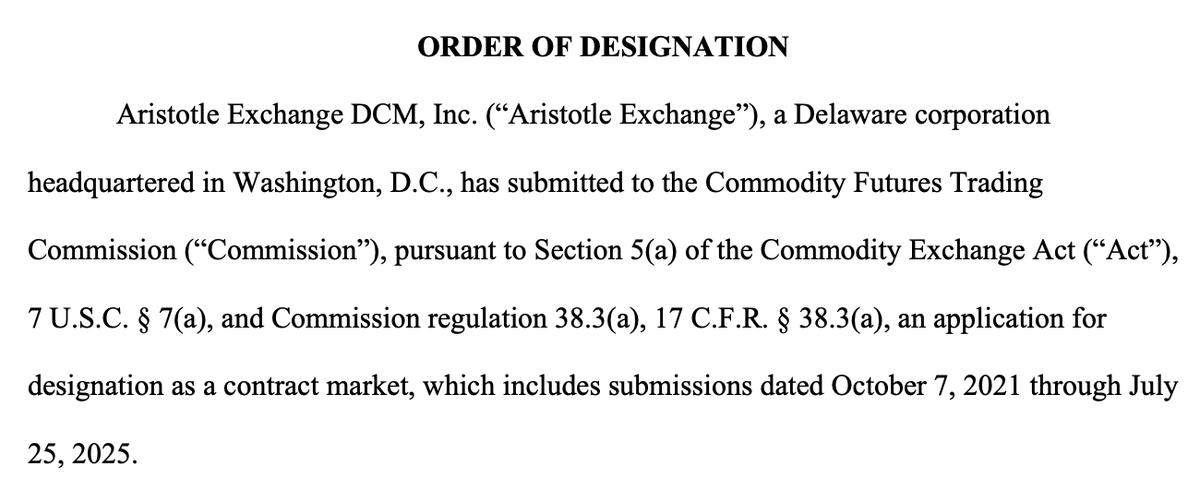 PredictIt (Aristotle Exchange) received their DCM license on Sep 5, after a 4-year application process. Railbird's application took 2.5 years. There are only 21 DCMs and 15 DCOs. Makes sense why Polymarket and DraftKings would acquire licenses for O($100M) instead of applying