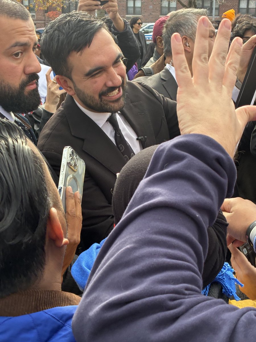 I just saw Mamdani in Jamaica, Queens- he is like a rock star in Queens- he has a lot of security with so many people crowd it around him for pictures - I asked how he is going to fund free childcare and free buses ? He has no comment