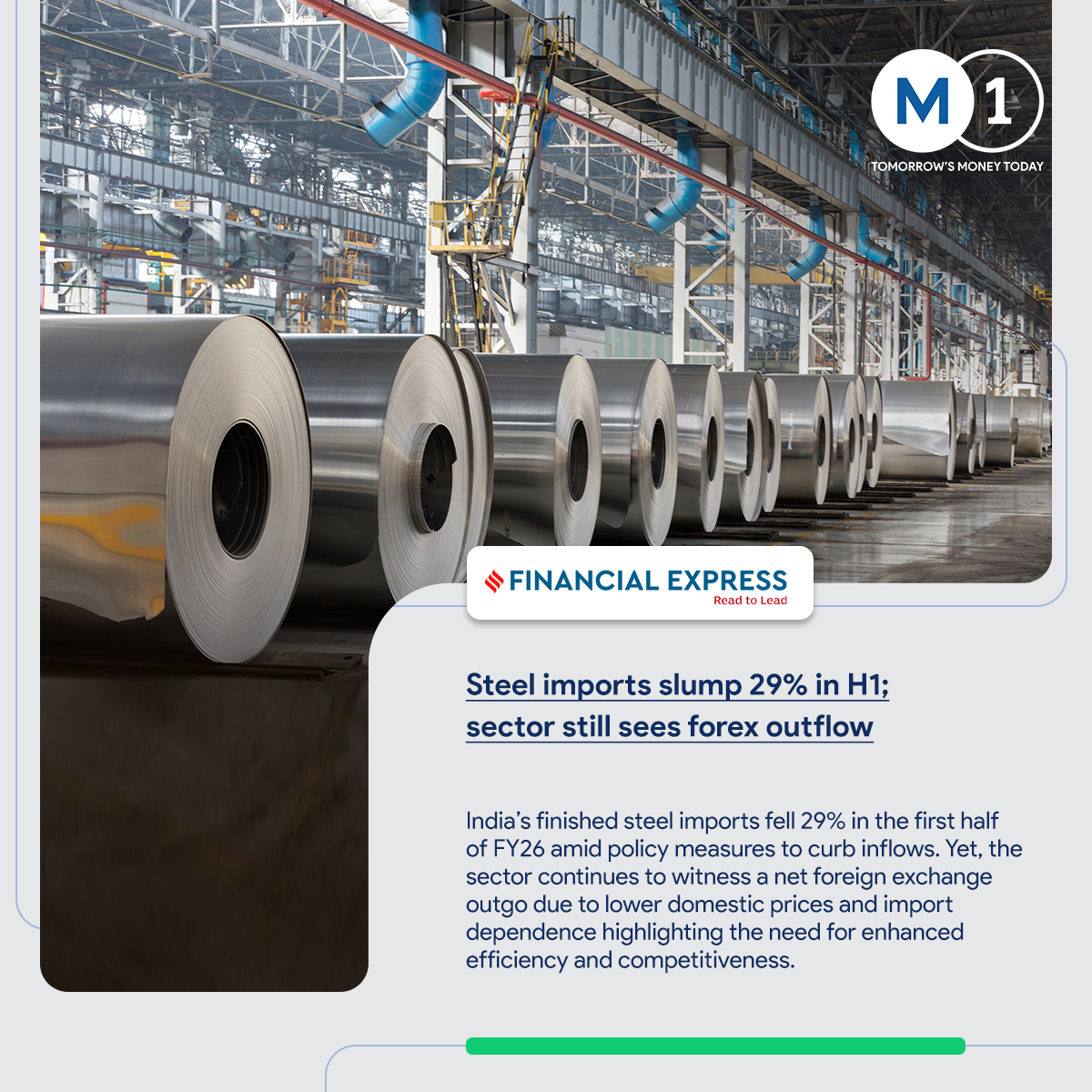 M1xchange's tweet image. In this week’s #WeeklyWrap, we explore key shifts shaping India’s economy, from steel import moderation and fintech #cybersecurity to RBI’s push for cash-flow–based MSME lending. 
At #M1xchange, we’re driving transparent, tech-led liquidity that powers sustainable growth. ⚙️📈