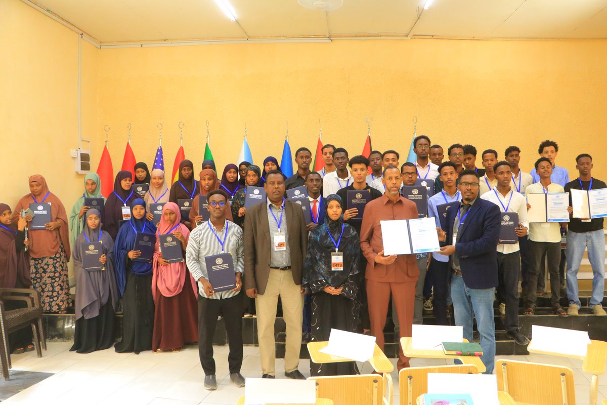 UNASOMALIA's tweet photo. "Today marked the successful conclusion of our climate-focused Model United Nations program. The initiative achieved its goal of cultivating future leaders by providing them with practical experience in international procedures and a robust understanding of global governance challenges."
