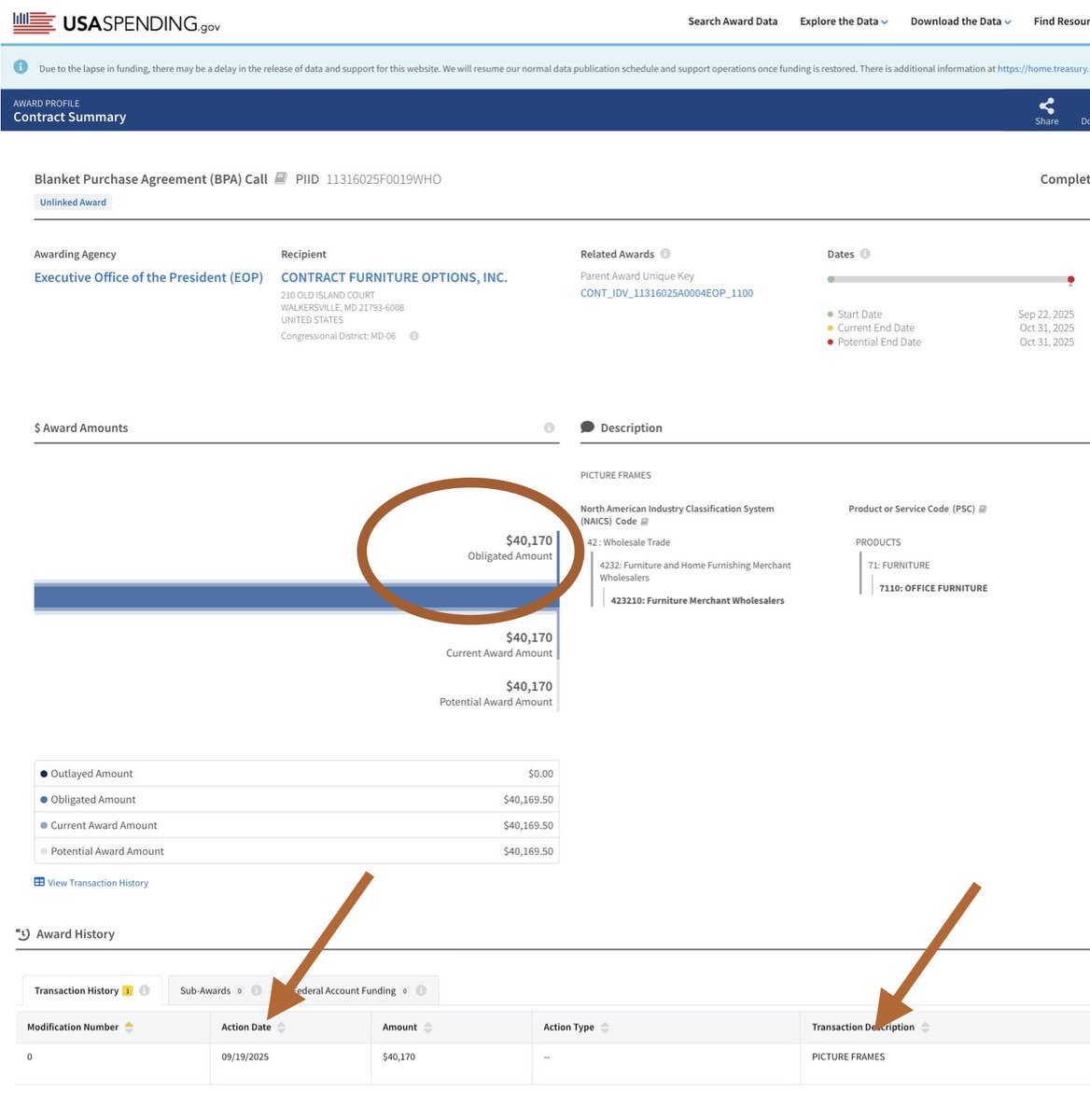 ellim992's tweet image. The president spending $40,000 on picture frames to troll Biden is a pretty stupid gag.