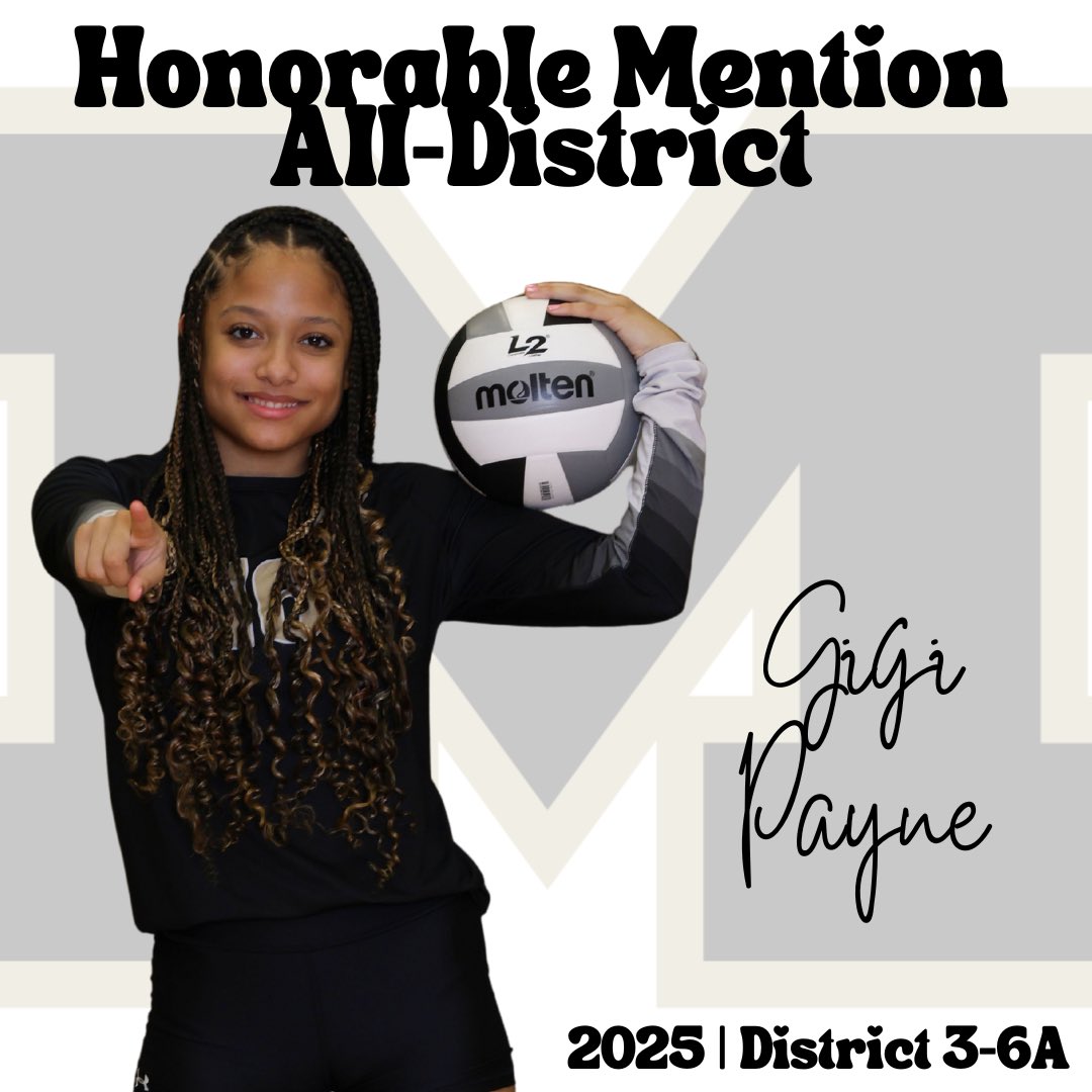 🖤💛🏐It's Award Season🏐💛🖤

Congratulations to Addison Verinder and Gigi Payne for earning District 3-6A Honorable Mention honors! We are so proud of you!! #mhsvb2025