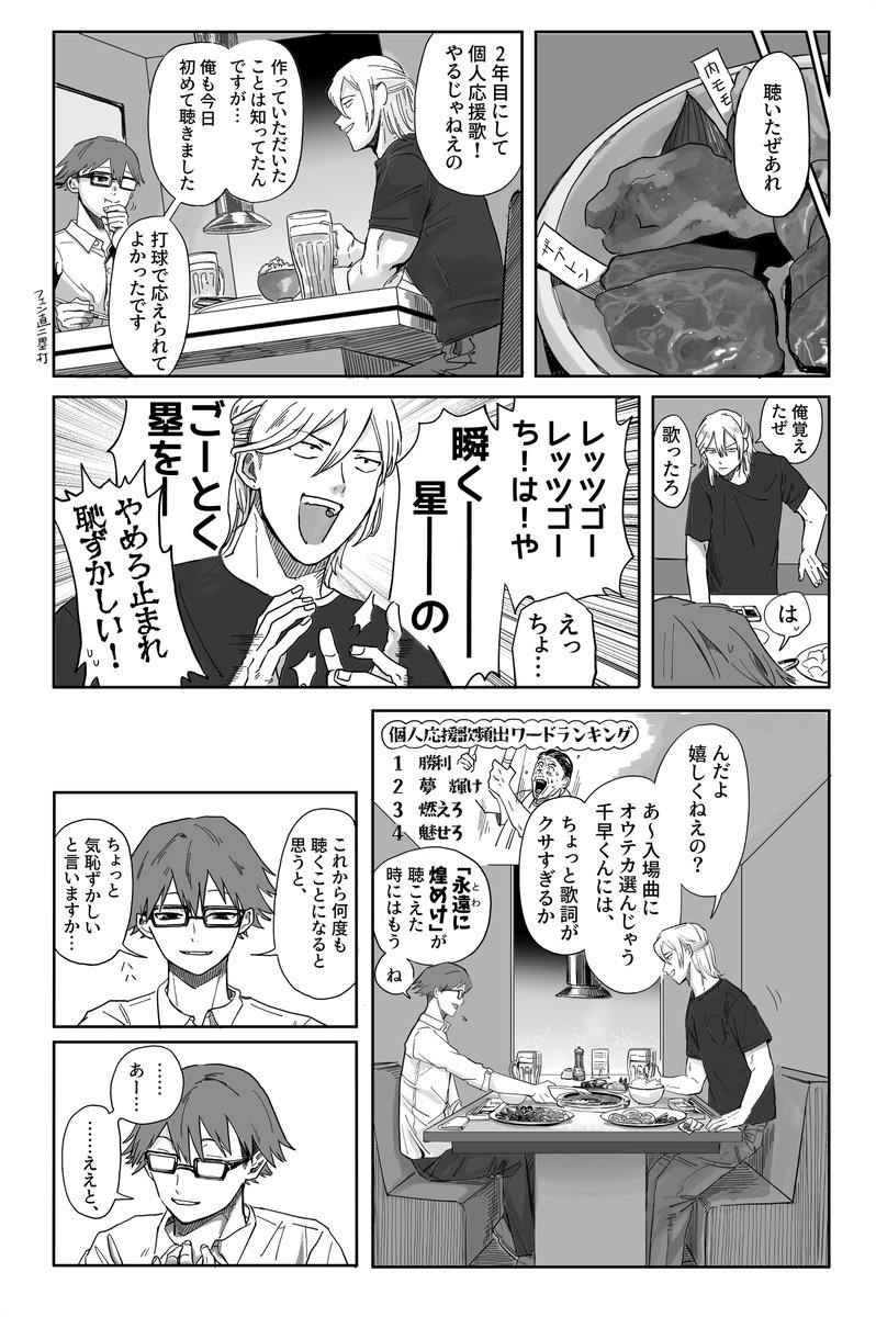 itdm24's tweet photo. プロ２年目のちはや君⚾ 
強めの幻覚漫画です(1/2) https://t.co/WkeXljPF4V