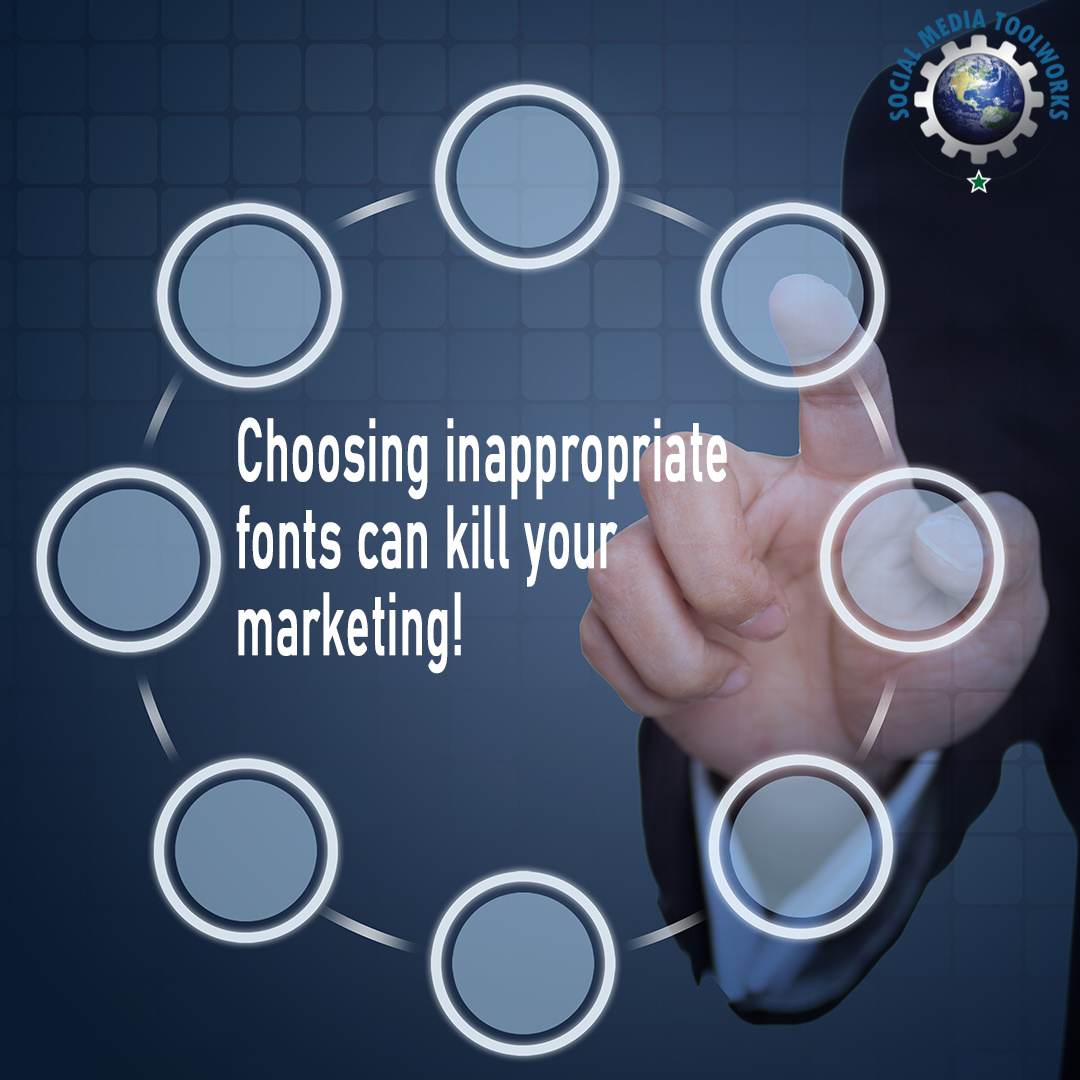 SMToolworks's tweet image. One of the worst mistakes we see is choosing fonts that are the wrong style and color, making it hard to read.