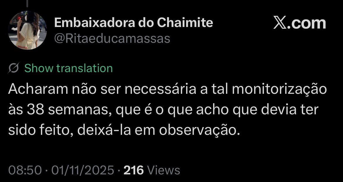 O normal que devia ter sido feito era mandá-la para o serviço de saúde da Guiné, não atender qualquer merda que chega ontem ao país para usufruir dos cuidados de saúde pagos com o dinheiro dos nossos impostos. E tu ias com ela.