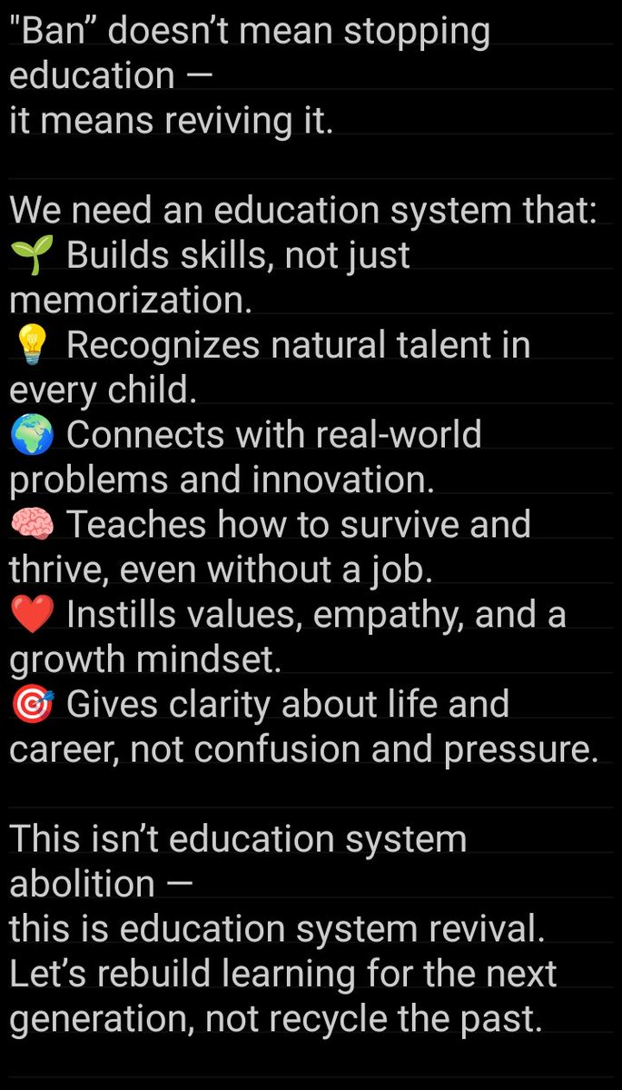 katherine_ubi's tweet photo. If we could ban currency overnight,
why can’t we ban the outdated education system destroying our children’s future? 💥

#EducationReform #FutureReady #NewIndia #SkillBasedLearning #EducationTransformation #ChangeForBetter https://t.co/f2VM0xDirQ