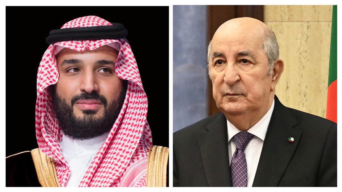 تقدم الأمير محمد بن سلمان بن عبد العزيز آل سعود ولي عهد المملكة🇸🇦، رئيس مجلس الوزراء، لرئيس الجمهورية السيد <a href="/TebbouneAmadjid/">عبدالمجيد تبون - Abdelmadjid Tebboune</a> بحلول الذكرى 71 لثورة نوفمبر، بأطيب التهاني وأصدق التمنيات بموفور الصحة والسعادة، وللشعب🇩🇿 الشقيق المزيد من التقدم والازدهار.
facebook.com/share/p/17LYLm…