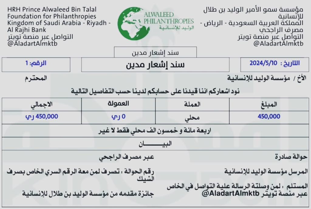 مكتب الدعم المالي الخيري tweet media