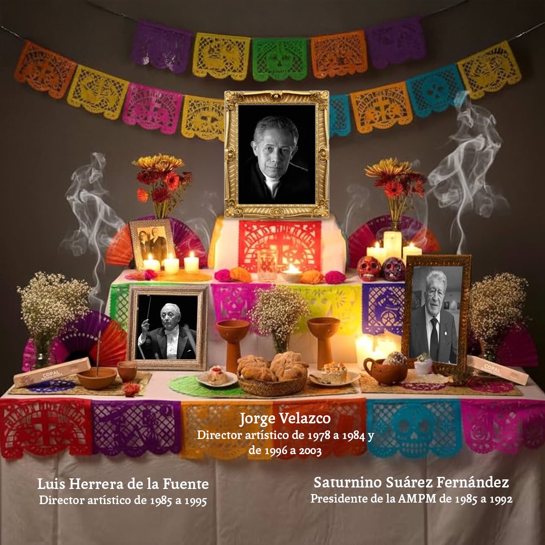 orquestamineria's tweet image. Montar una ofrenda es ponerle rostro al recuerdo. 
Es decirles: no les olvidamos, sigan viniendo, aquí está su lugar. 
El cempasúchil abre el camino, el copal lo perfuma y la música hace que el alma de nuestros finados, se asome tantito. 🧡