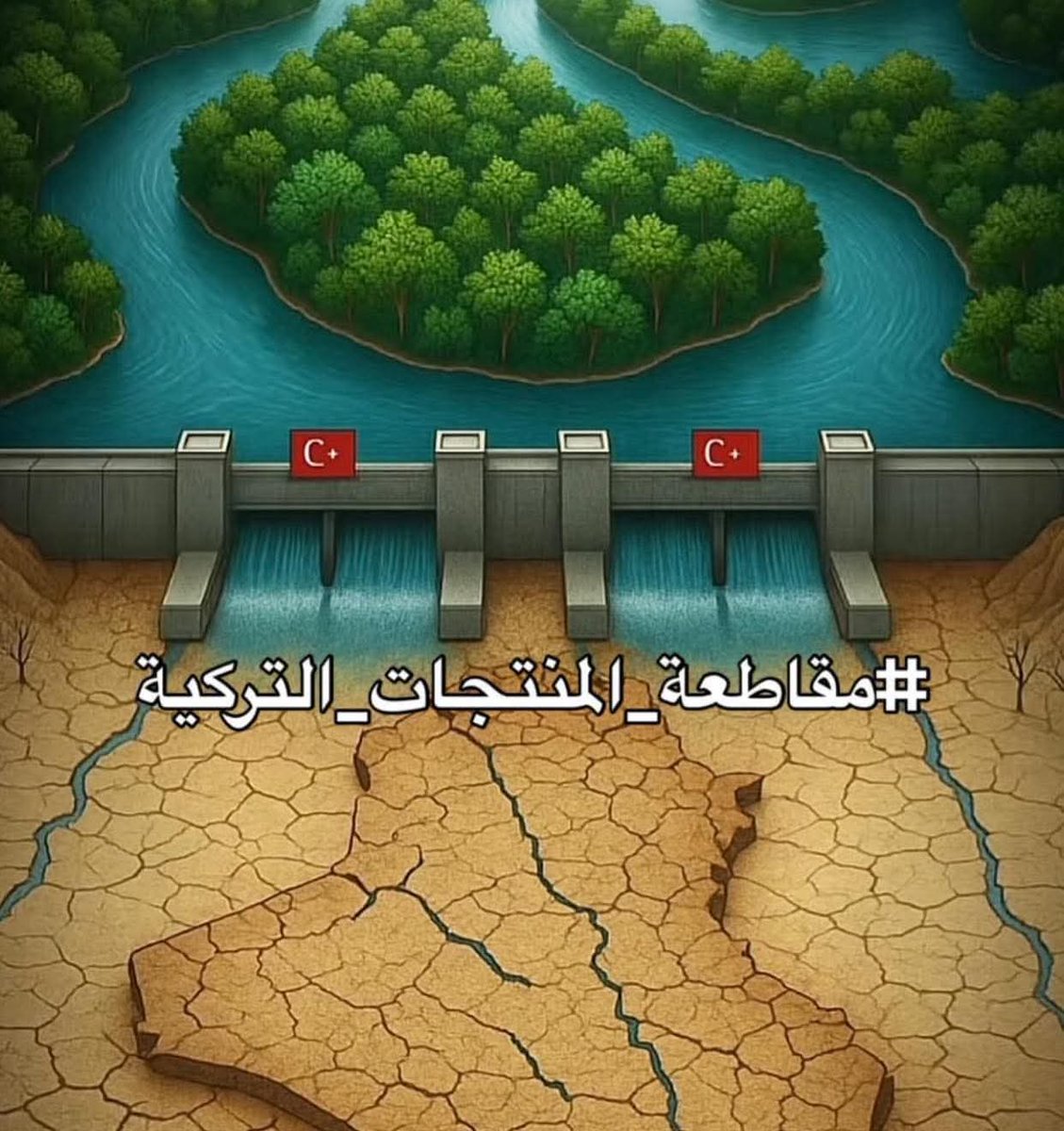 واجب وطني وأخلاقي وإنساني مقاطعة من يعتدي على وطنك ويقتله بسيف العطش مرة وبدعم الجماعات مرة أخرى ،
تركيا قتلت حتى الحيوان والأشجار فما تفعله هو تهديد فعلي لإنهاء وجود العراق . 
#مقاطعة_المنتجات_التركية