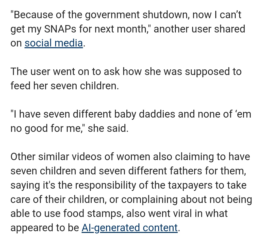 The rewritten Fox story notes the videos are AI - but then just reports on them like they are real anyway lol. This is like a story saying "Costanza, a TV character, is alleged to have purchased the envelopes that poisoned his fiancee."