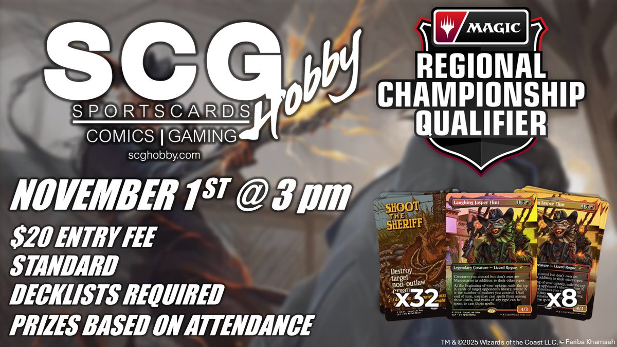 SCGHobby's tweet photo. Magic Players! Our Regional Championship Qualifier only needs THREE more participants in order to fire! If you got your standard decks ready and willing to make your claim of our invitational slot, come on down NOW to our SCGHobby here in Latrobe! Call and preregister your spot! https://t.co/udJpZNHyxP