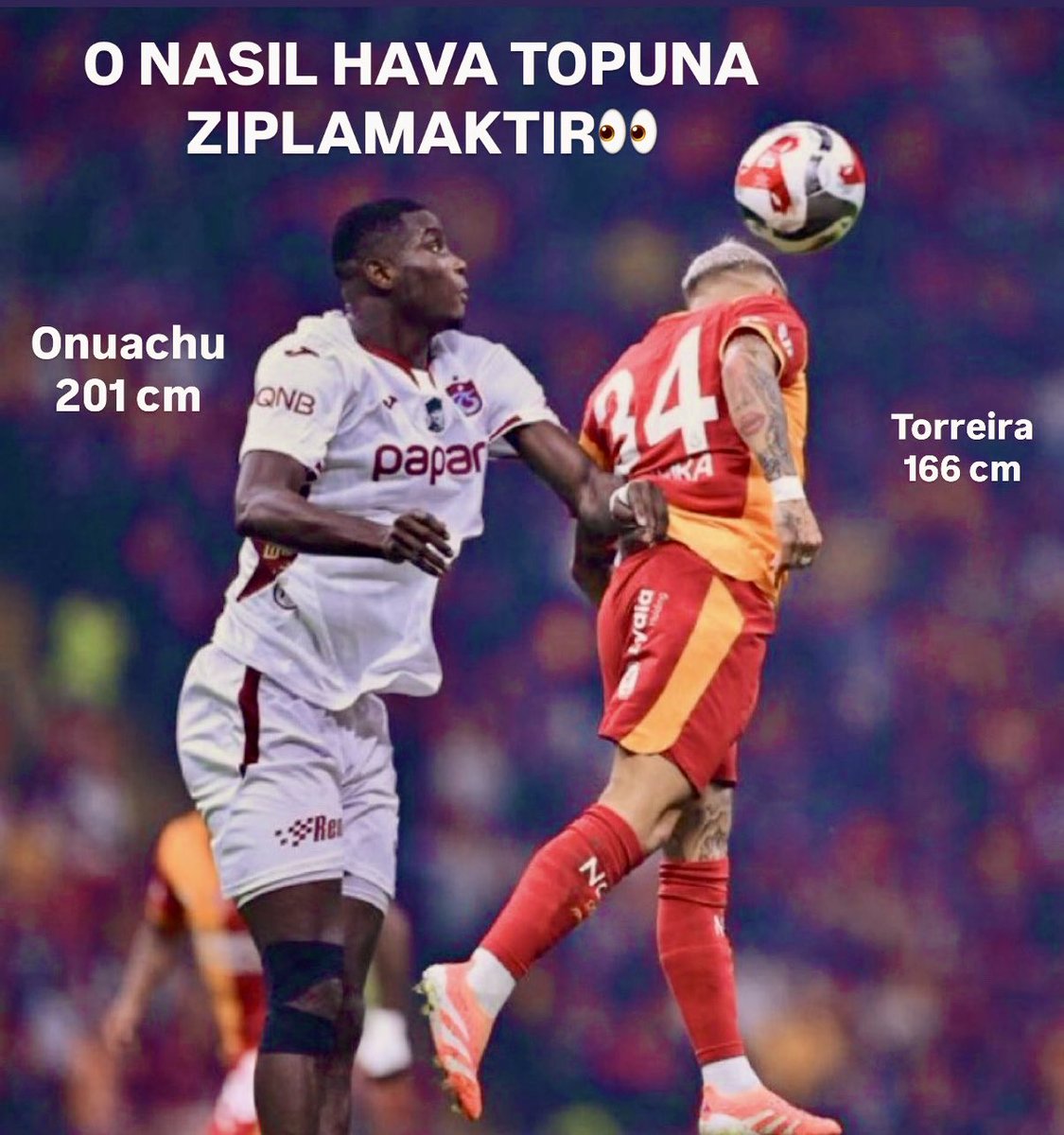 Lucas Torreria’nın, Paul Onuachu’dan daha yükseğe zıplayıp kafa topunda çıktığı an