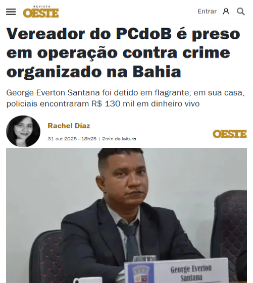 BrazilenDireita's tweet photo. Que surpresa!!!
Será se há outros poderes envolvidos?
"Vereador do #PCdoB é preso em operação contra #crime organizado na #Bahia" https://t.co/tvEwG2UHQx