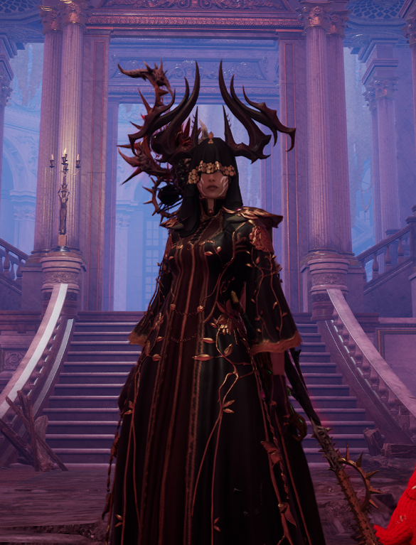 airavate's tweet photo. @playtlgame My spooky plague healer outfit 💜 https://t.co/oBgwXb8Ywg