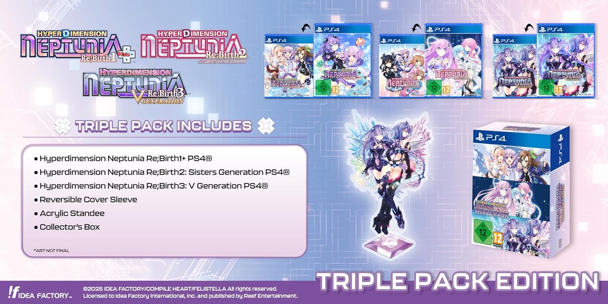 InfoJapoJuegos's tweet image. 🕹️ RESERVA EN AMAZON 🕹️

👾 #Hyperdimension Neptunia Re;Birth Series (1-3) Triple Pack de @ideafactoryjp 👾

❗️14/11/2025
❕Voces 🇬🇧🇯🇵 y textos 🇬🇧

Enlace ⤵️⤵️

PS4: amzn.to/4qFfgCO
