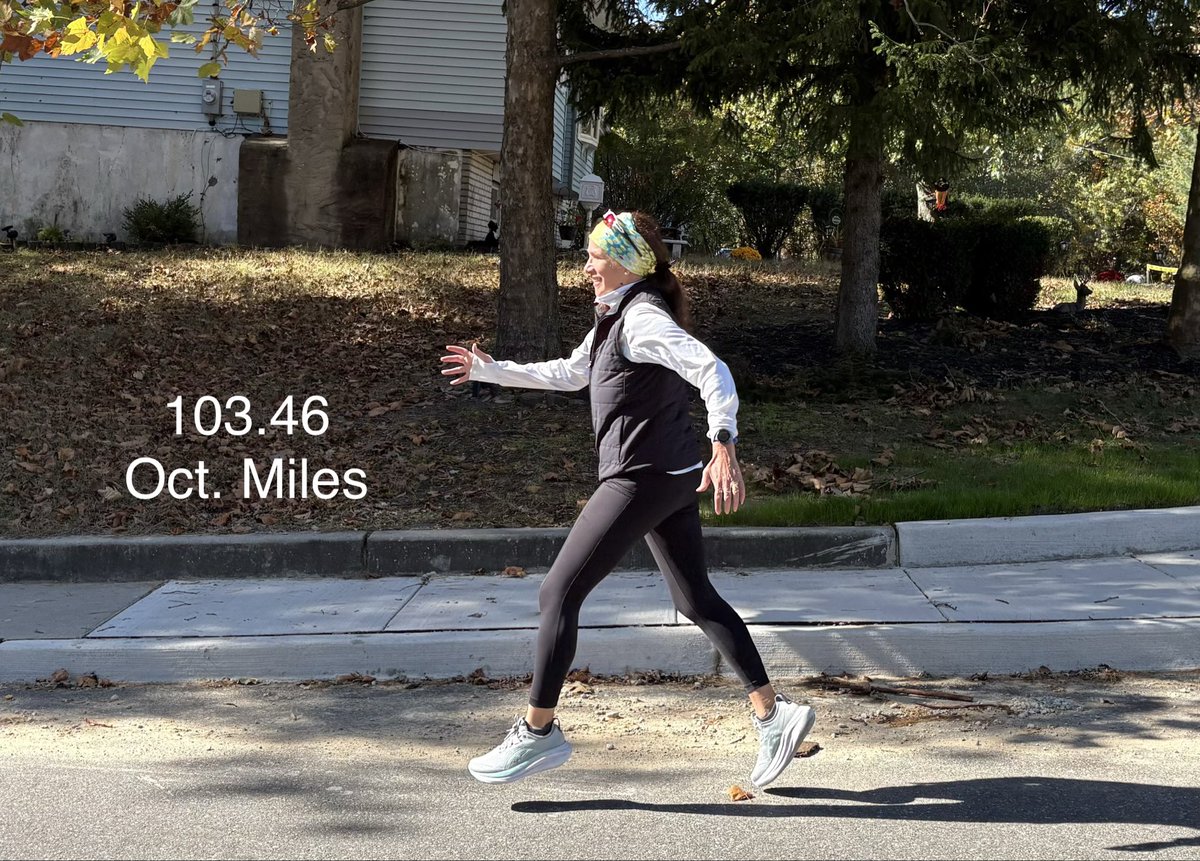 ultramiriam's tweet photo. October miles ✅ 

Now it’s onto November maintenance miles &amp; strength training to maintain balance, leg, and core strength. 

Gotta stay limber as I approach 67!
And more ultras to come in 2026. 

#aging #ultramarathoner #powerwalker 
#stayinglimber #ageisjustanumber https://t.co/W0g7KLcicb