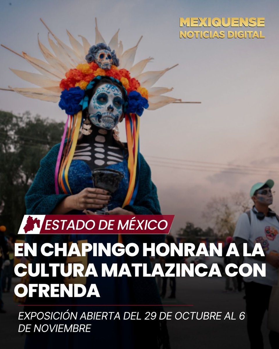 MexiquenseTV's tweet image. 🌼💀🕯️ La ofrenda fue colocada por integrantes de San Francisco Oxtotilpan, #Temascaltepec y busca visibilizar la cosmovisión, tradiciones y prácticas culturales de este pueblo originario.

Más información: bit.ly/47k0xG1
