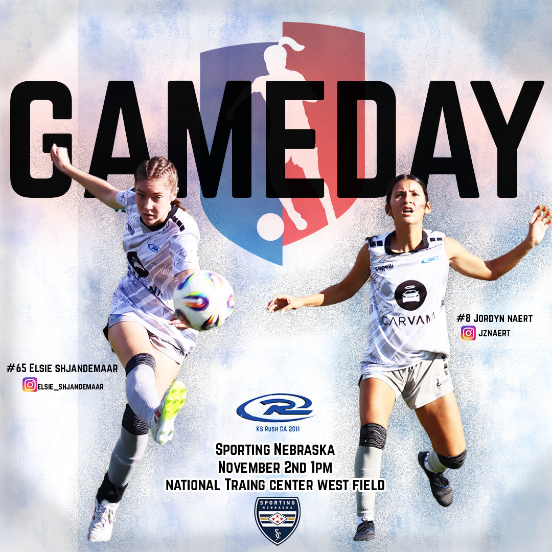 Kansas Rush GA 2011 vs Sporting Nebraska 🔒💪
Locked in. Focused. Ready to battle.
Let’s bring the energy and leave it all on the field! 💙
<a href="/GAcademyLeague/">Girls Academy</a> <a href="/KSRGirlsAcademy/">Kansas Rush Girls Academy</a> <a href="/PrepSoccer/">Prep Soccer ⚽️</a> <a href="/ImYouthSoccer/">ECNL/GA/Recruiting/College Soccer</a>