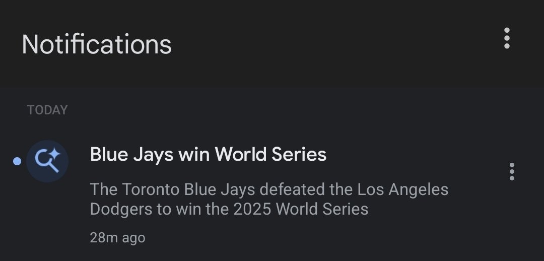 Thanks Google! Gotta love getting a push notification before the game is played.

Betting the house! #gobluejays